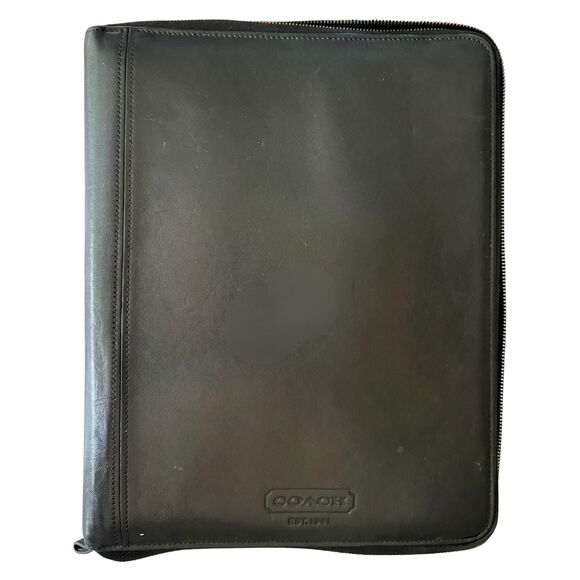 Vintage COACH Document Multi-Use Black Leather Portfolio - Picture 1 of 6